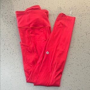 Lululemon Athletica fast & free Red Leggings
